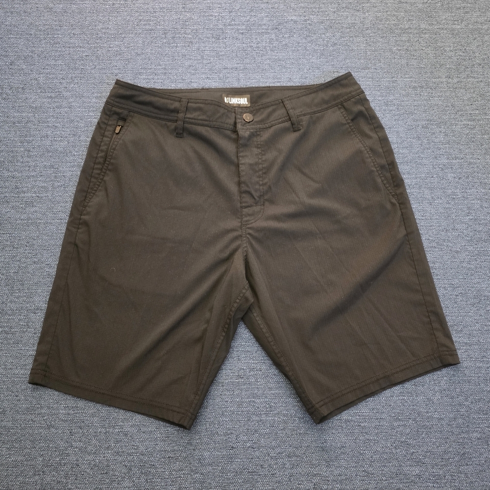 Linksoul Men's Black Flat Front Shorts